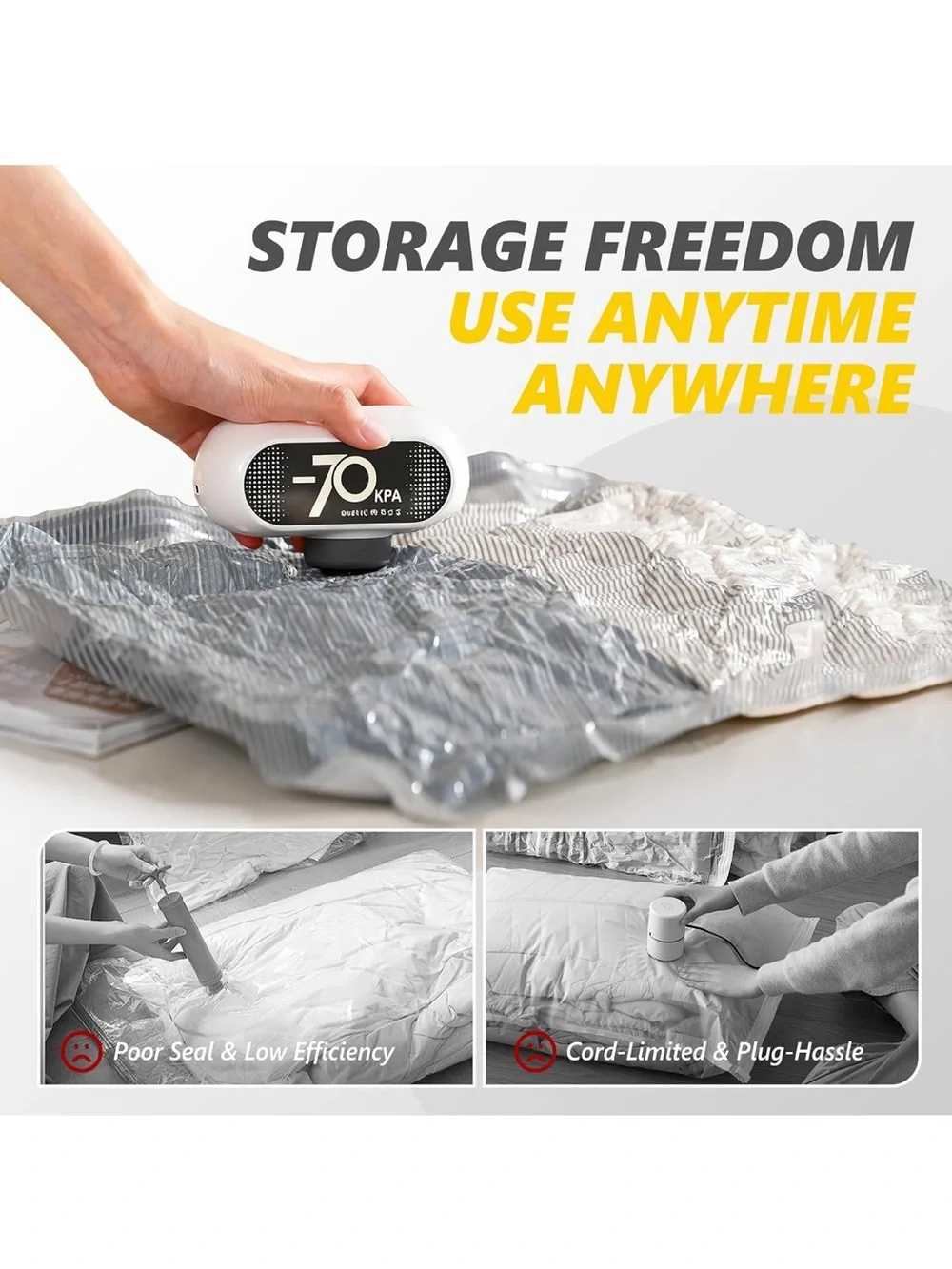 15 pack travel Vacuum bags with electric pump